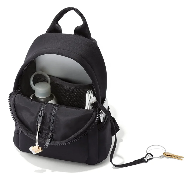 light weight neoprene backpack waterproof daily daypack unisex school bags with bottle pocket washable strong zipper book bags