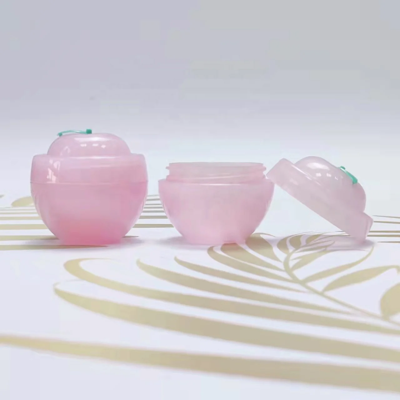 Empty Plastic Compact Powder Container Jar Transparent Pink Makeup Loose Powder Box