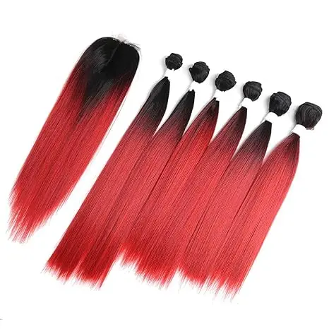Top Quality Remy Hair T1B-Red Color Straight Curly Wave Bundles 100% Vietnam Human Hair Extensions With The Best Quality