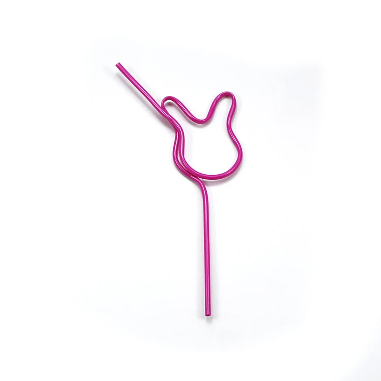 Straws Birthday Party Supplies Plastic Straws Party Decor Bar Accessories Cartoon Rabbit Shape Straws