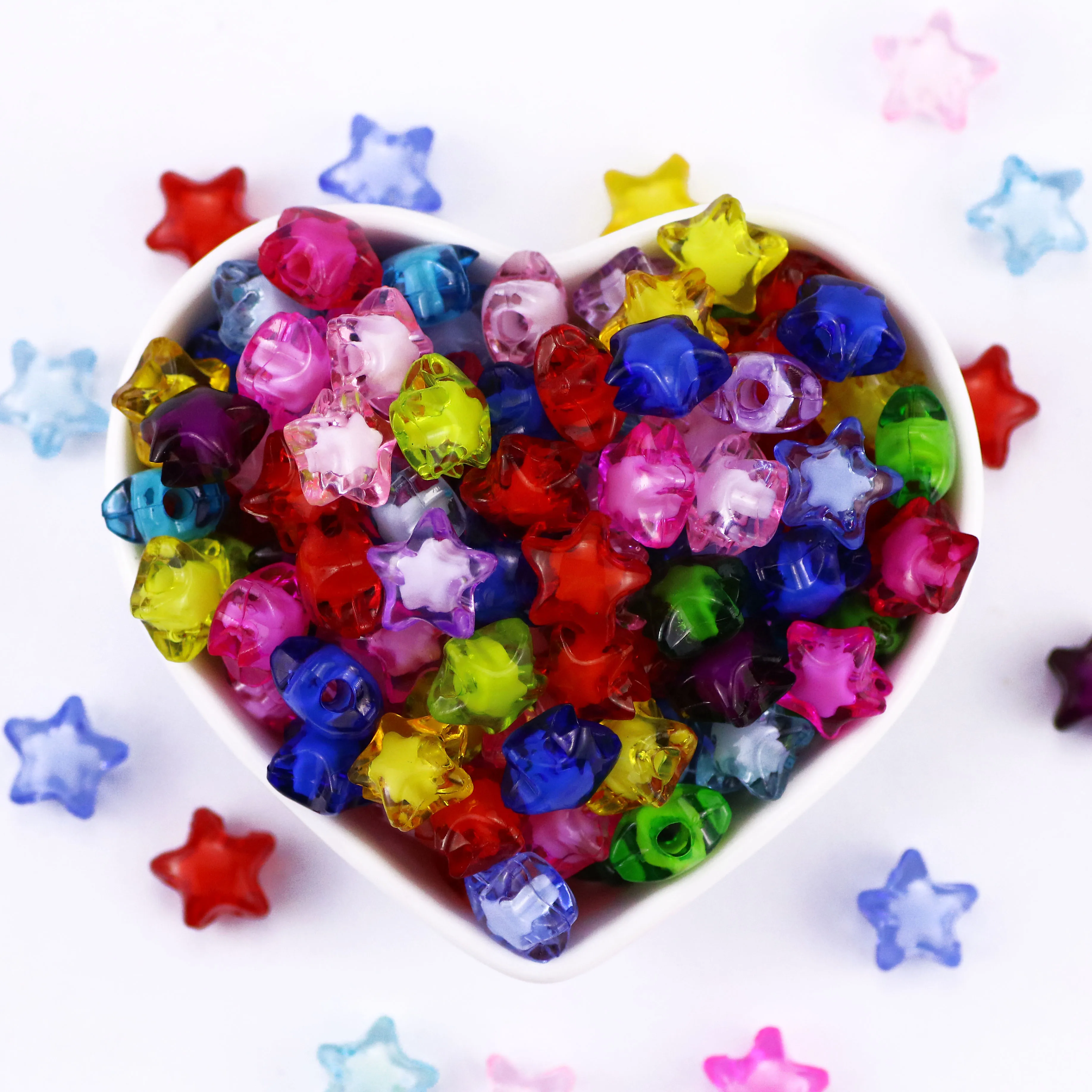 Hengxin Acrylic Colorful Beads Pearls For Slime DIY Crafts Jewelry Phone Art Accessories