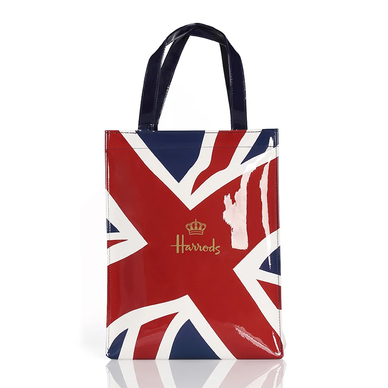 London Style PVC Reusable Shopping Bag  Eco Friendly Flower Shopper Bag Waterproof Handbag Lunch Tote