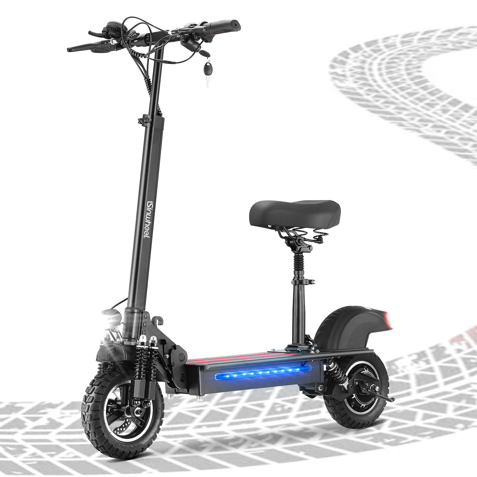 iSinwheel Germany stock DDP Fast delivery  600W 28 mph moped style electric scooter eu warehouse ix5  off road tire scooters