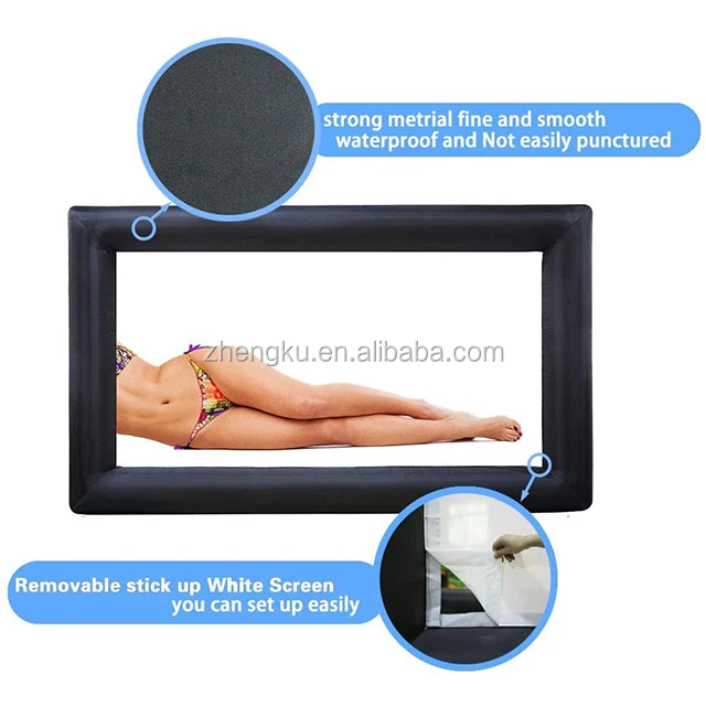 Popular Blow Up TV Screen Inflatable Projection Screen Outdoor 24ft Cinema Movie Screen Inflatable Design