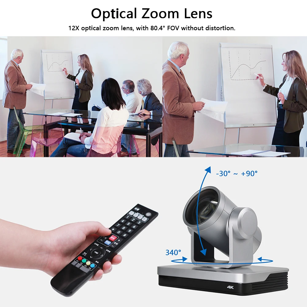 Video PTZ Network IP Live Streaming for Broadcast 12x optical zoom 4k Ptz Live Camera Video Conferencing PTZ IP UHD Camera