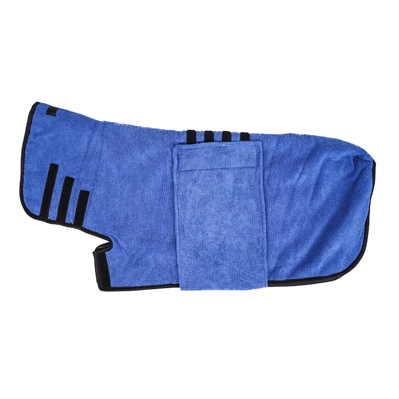 Custom logo cotton towel super absorbent pet drying coat bath robe dog bathrobe for dogs with hoods