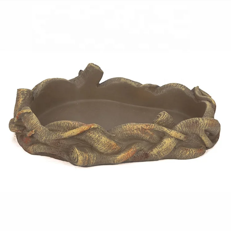 New Design Reptiles Resin  Water Bowl Feeding Food Dish For Frog Amphibians