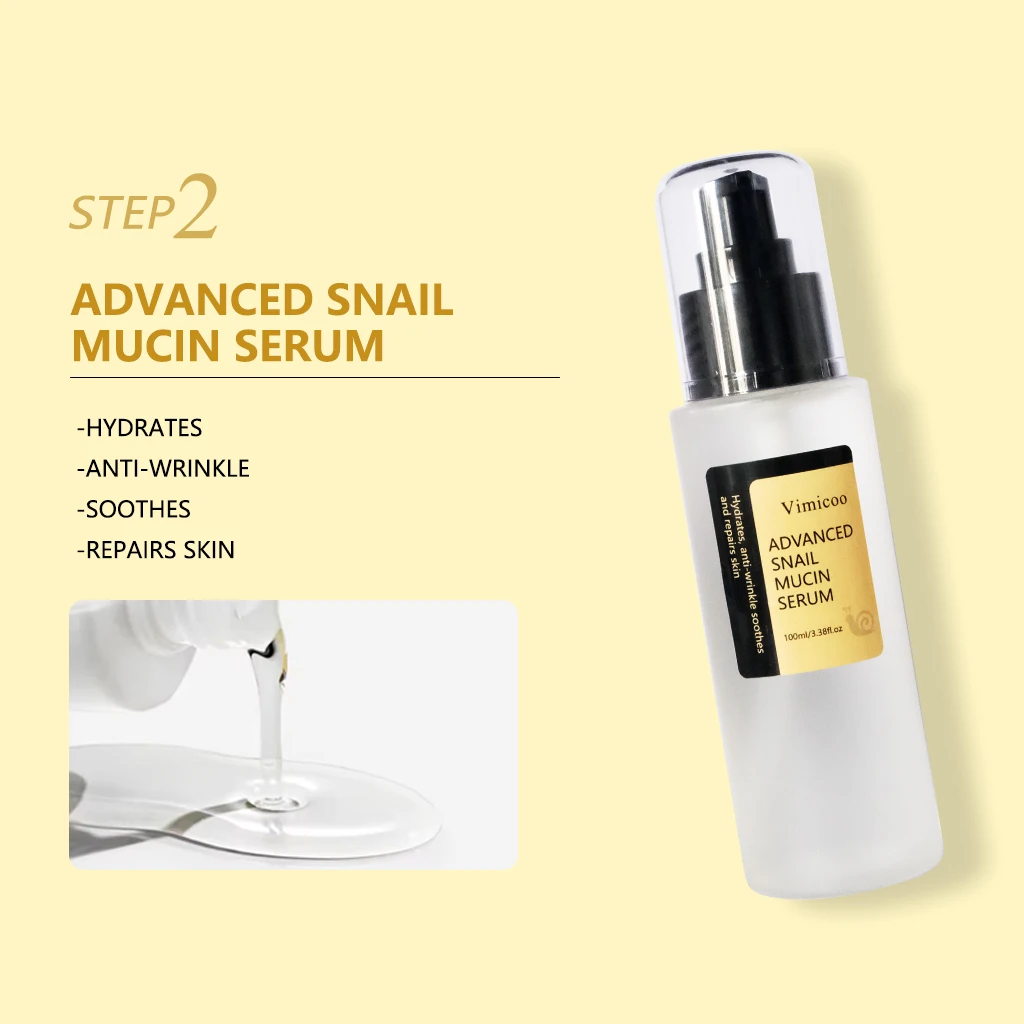 Private Label Skin Care Korean Snail Secretion Filtrate Skincare Kit Hydrating Repairing Collagen Snail Muscin Skin Care Set