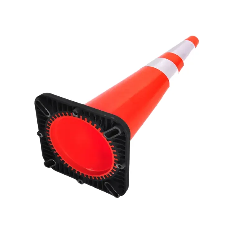 Warning Products High Quality 75cm Orange Flexible PVC Traffic Road Cones With Rubber Base