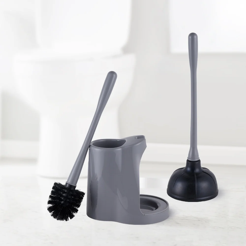 2022 new design WC Toilet Brush And Plunger Combo Toilet Brush holder Cleaner