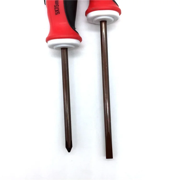 Red Rubber Handle Non-slip Durable Quality Assurance Screwdriver Factory Wholesale Custom logo Screwdriver