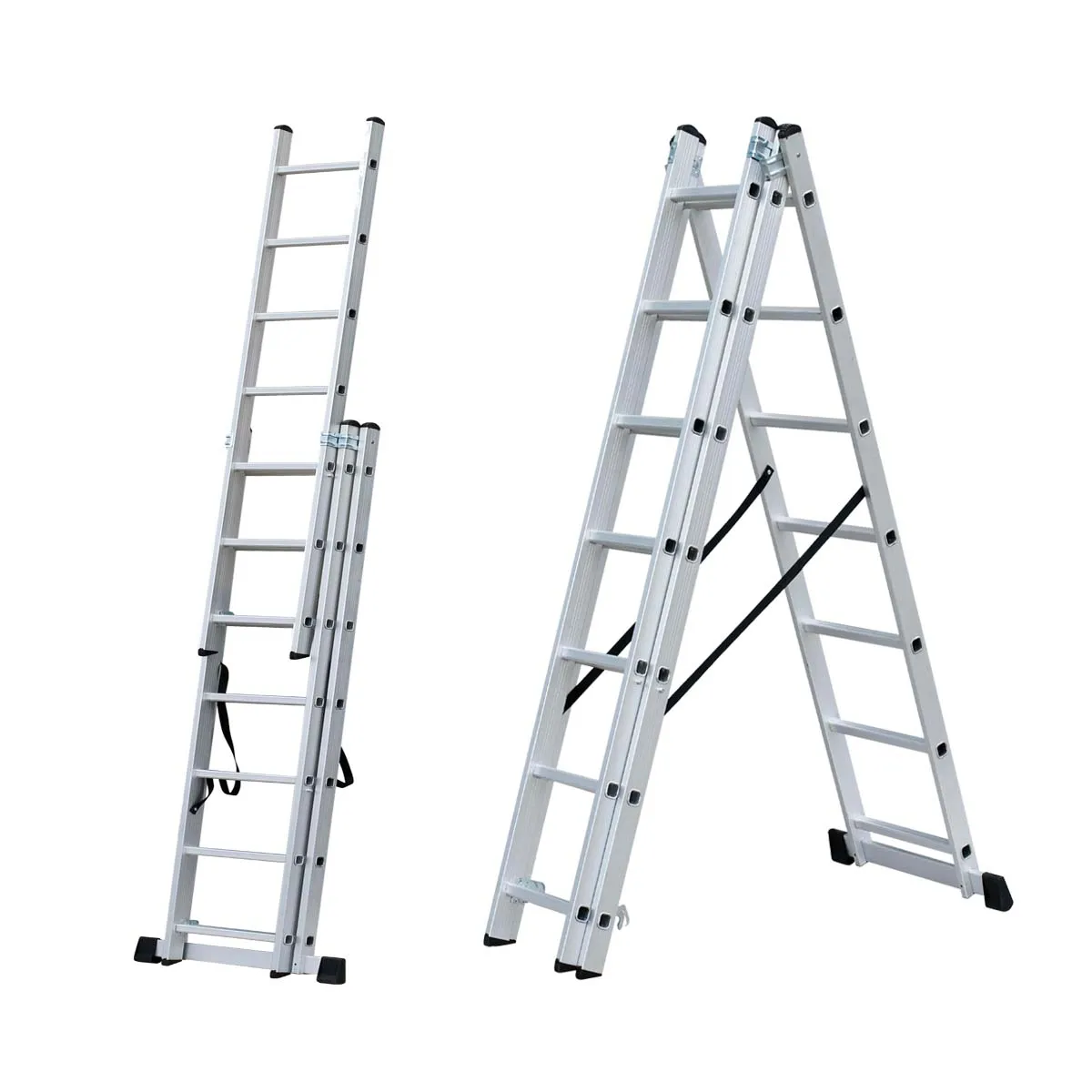 EN131 Approved Industrial Aluminium Folding Ladder Combination 3x6 Steps Ladder