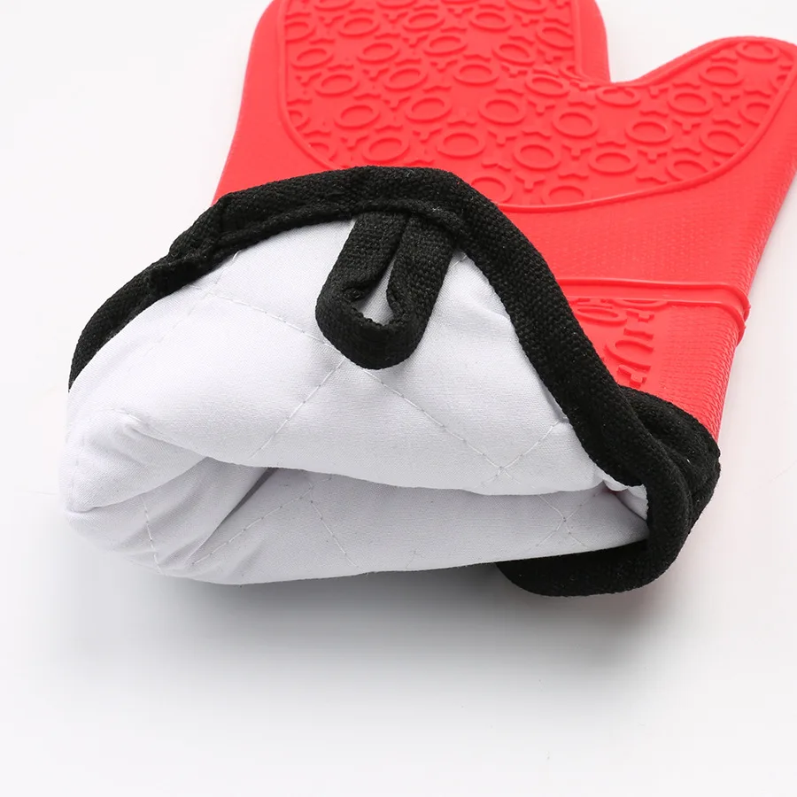 Perfect Quality Oven Mitts Heat Resistant Anti Slip Cotton Double  Kitchen Silicone Oven Gloves For Baking And Grilling