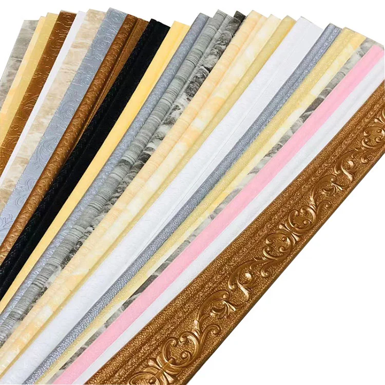 Home Decor Self-adhesive Baseboard DIY Wall Waistline Sticker Foot Line 3D Pattern Wallpaper Border Baseboard Foam