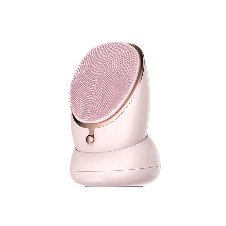 MIQMI Waterproof Facial Cleansing Brush Deep Sonic Vibrate Heating Massaging Silicone Electric Face Cleaning Brush