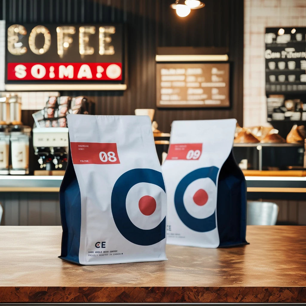 AT PACK 340 Gram Coffee Bag 500g 1KG Bolsa Para Cafe Flat Bottom Coffee Bag With Valve And Zipper Biodegradable Coffee Packaging