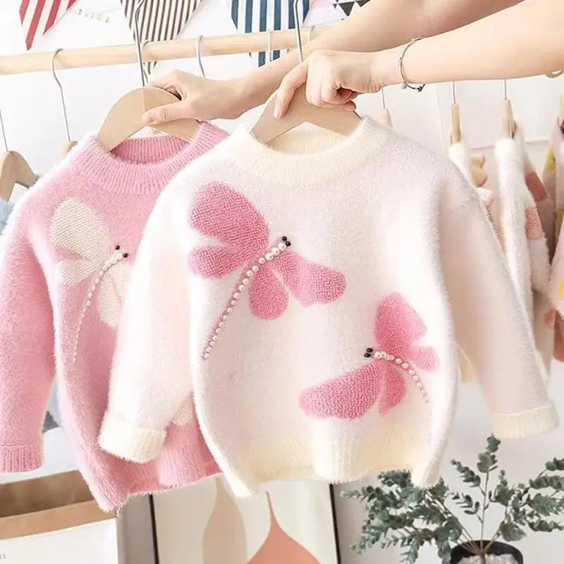 wholesale child kids knitted organic woolen knitwear sweater for girls little girls sweater fashion sweater kids