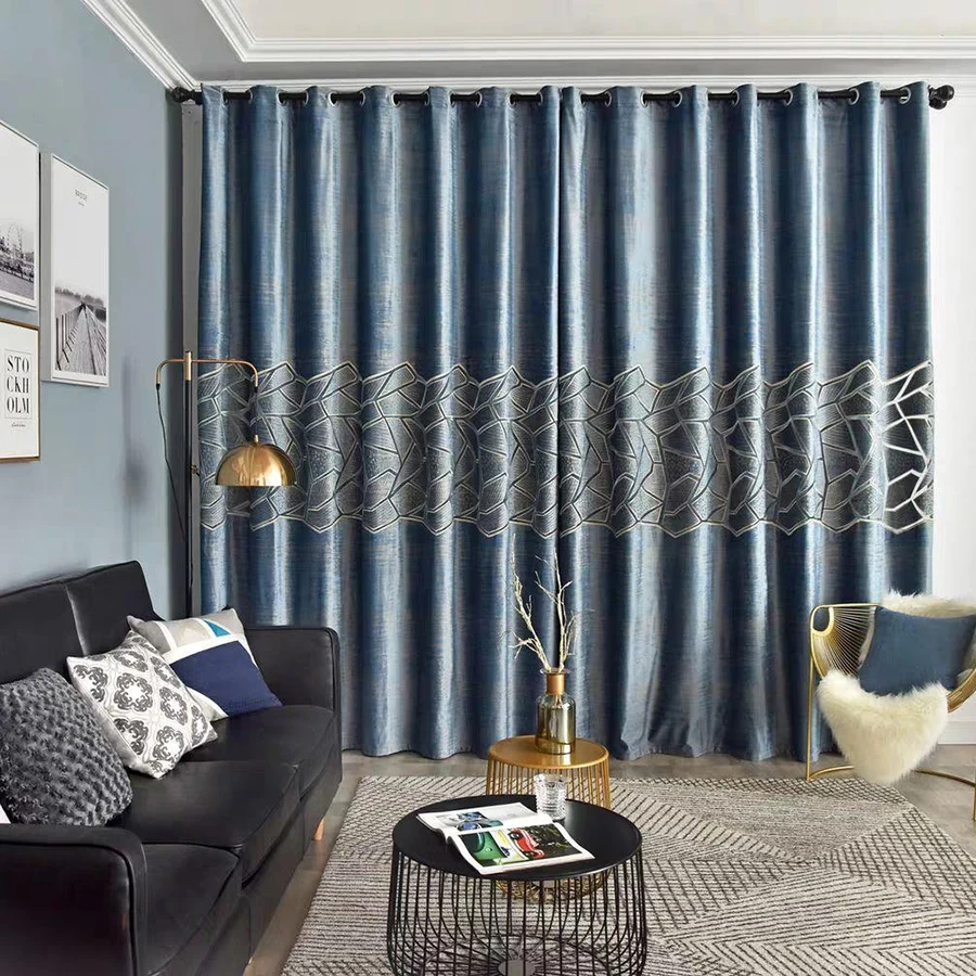 Bindi Modern Hollow-out Laser Embroidery Living Room Curtains Can Be Customized