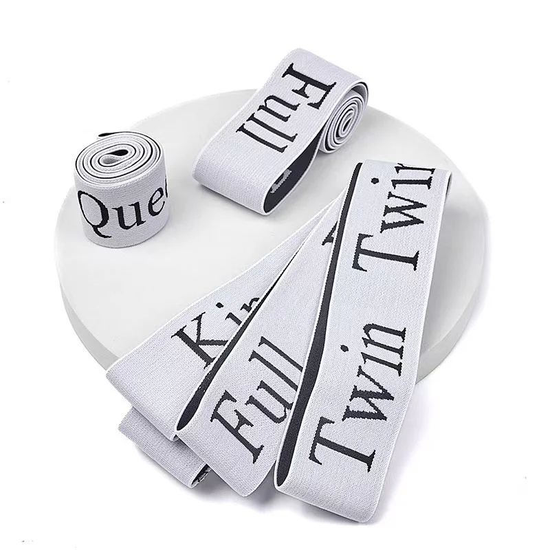 New Product Golden Supplie Rainbow Christmas Jacquard Elastic Band Organizer Bands Printed Nylon Bed Sheet Organizer Bands