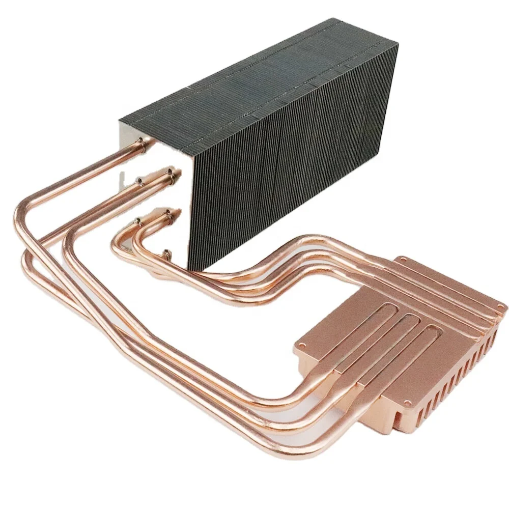 High Power Custom Heat Pipe Heatsink With Copper Base Plate