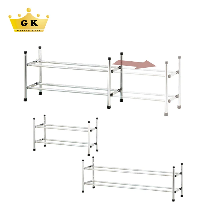 
Extendable 2 Layer Metal Shoe Rack Cabinet Cheap Price Chrome Shoe Rack Organizer For Home 