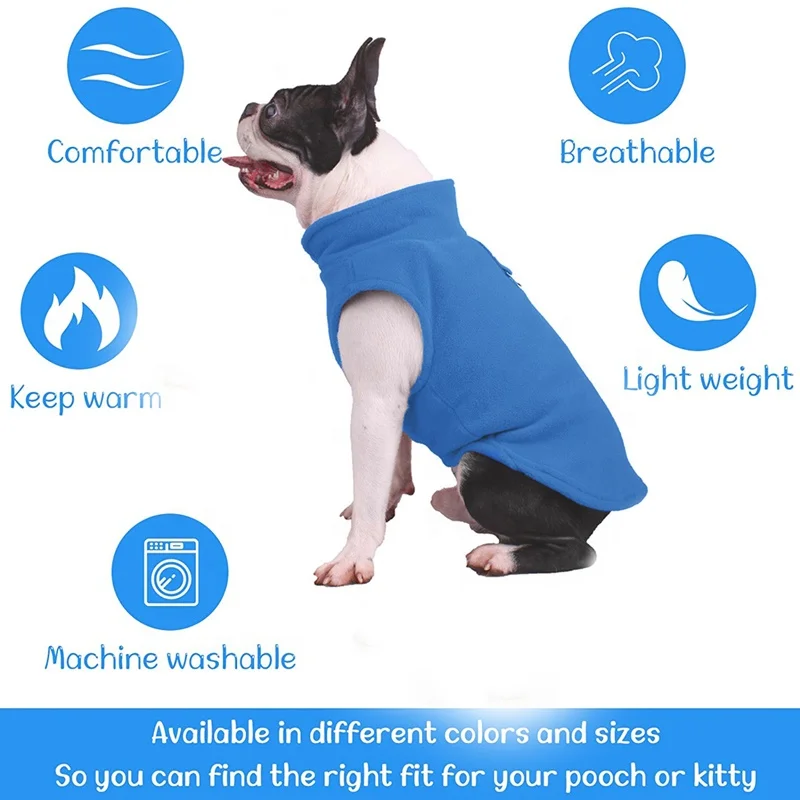 Winter Fleece Pet Dog Clothes Puppy Clothing French Bulldog Coat Pug Costumes Jacket For Small Dogs