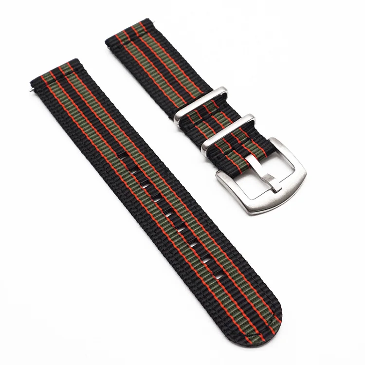 Quick Change 20 22 mm Bond Striped Watch Strap for Army Sport Watch Nylon Watchband Strap  For James Bond Watch