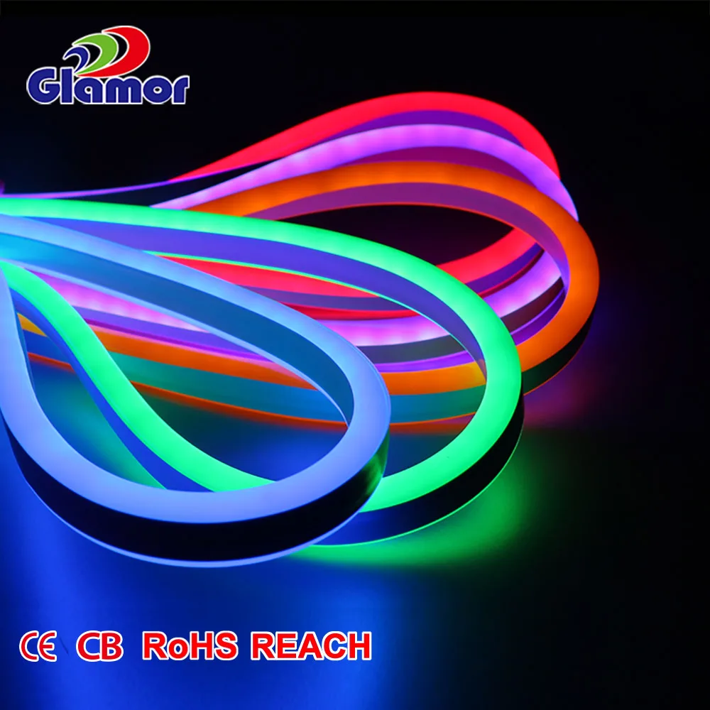 Neon flex led strip IP65 9W/m double side neon light strip 120 leds/m  12V 24V 220V car home use  #N2H