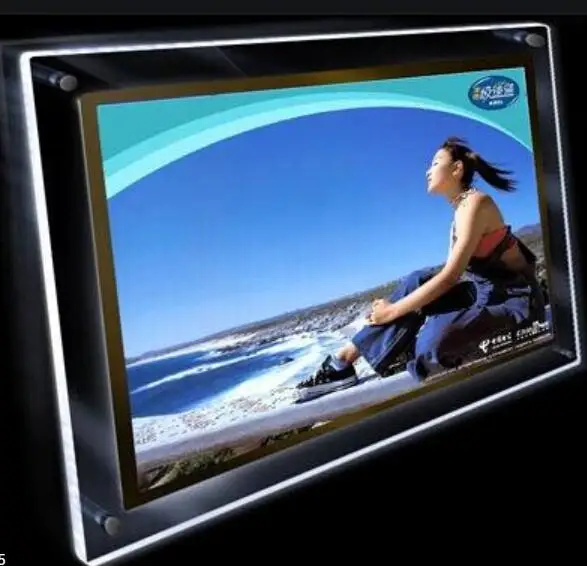 OEM Хрустальная световая Рамка для рекламы с питанием от батарейки очень тонкая светодиодная Для маркетинговой