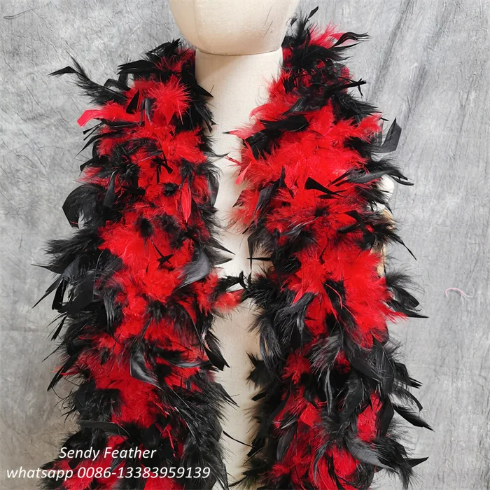 120g Heavy Boa Turkey Feather Boa Tipped Color Chandelle Boa for Party Christmas Carnival Costume