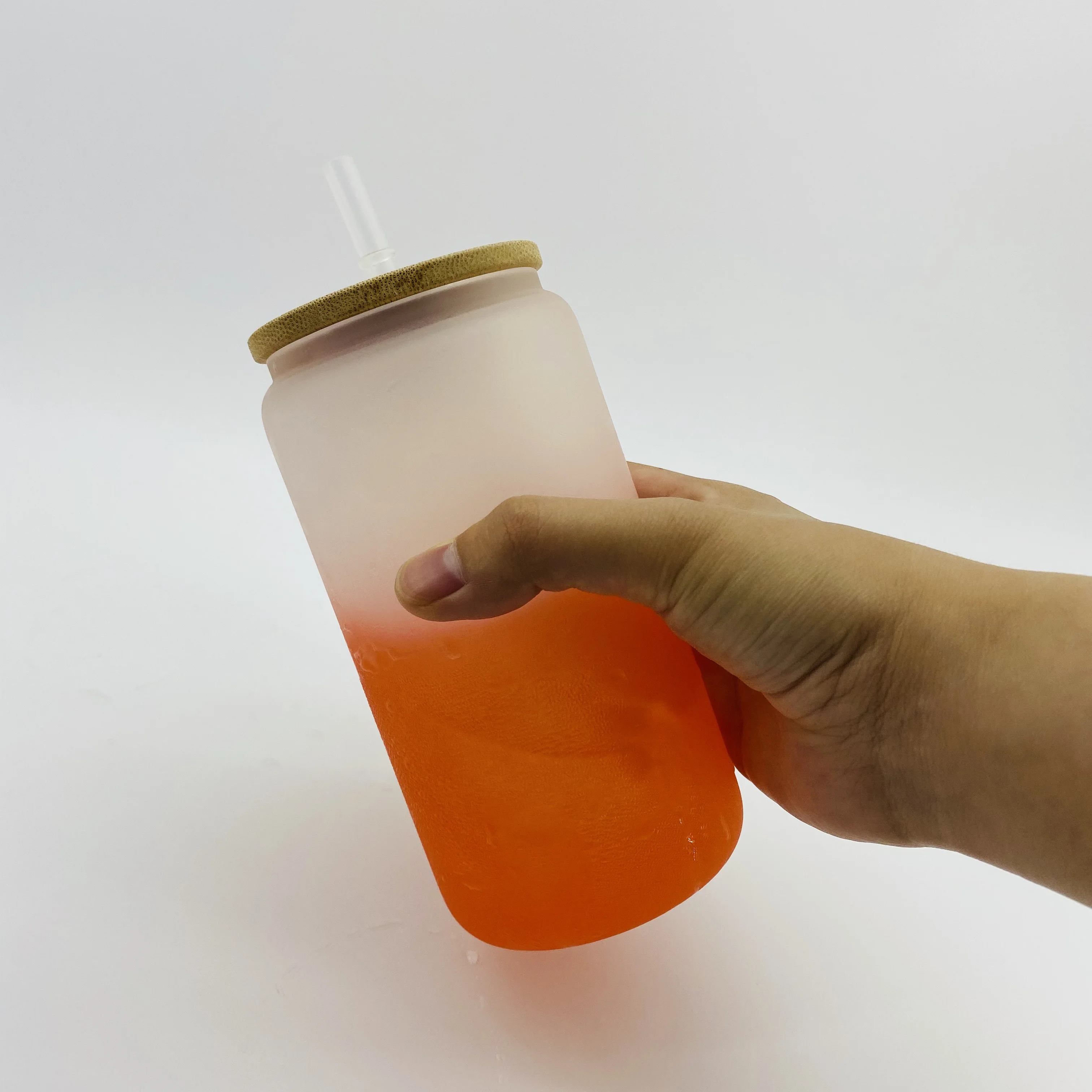 Factory price cold color changing 16oz DIY blank sublimation Beer Can Glass Cups mixed color for White Sublimation Transfer