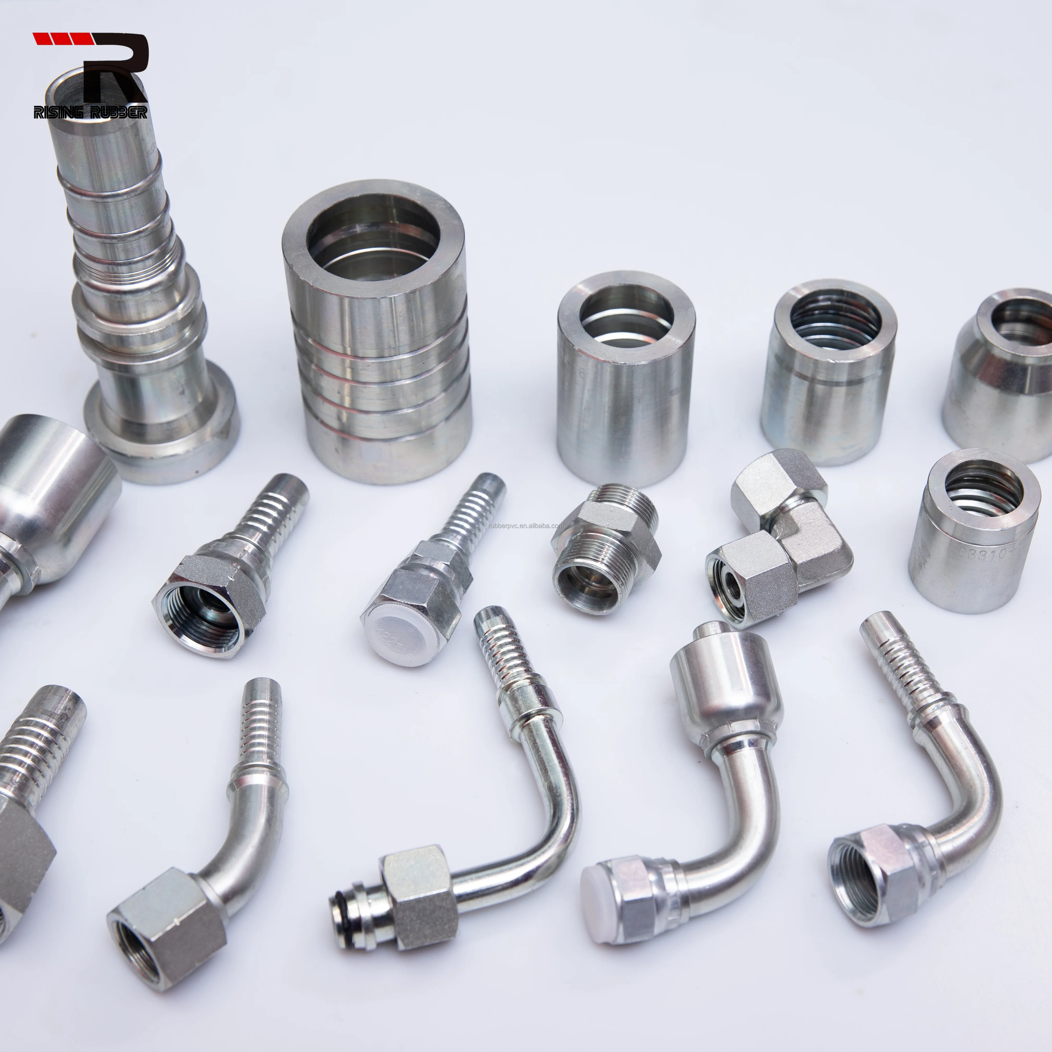 Hydraulic Steel Elbow Crimp Hose Connectors Square Head Code Casting Technics OEM Customizable Pipe Fittings