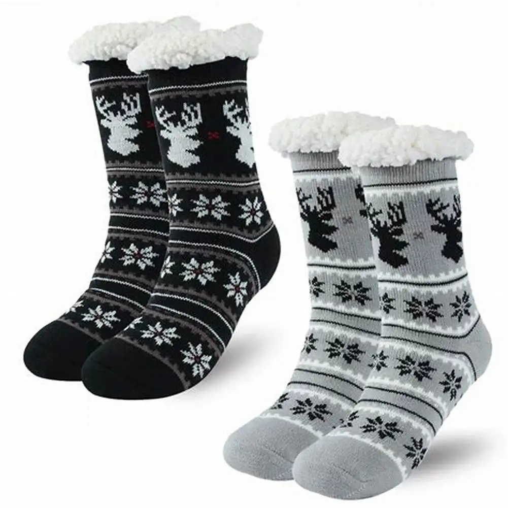Microfiber Fuzzy Nuzzles Sherpa Fleece Knitted Socks With Sherpa