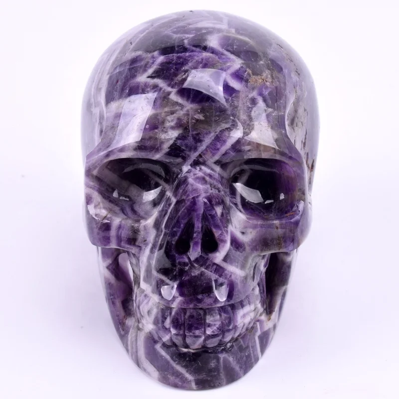 Mystery Crystal Craft Home Decorative Amazing Amethyst Crystal Skull Head