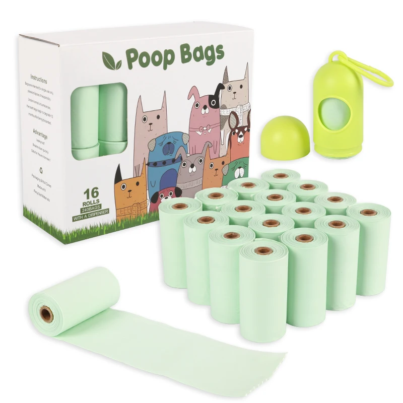 High Quality Compostable Pet Waste Bags Plantstarch Biodegradable Pet Poop Bags For Dogs
