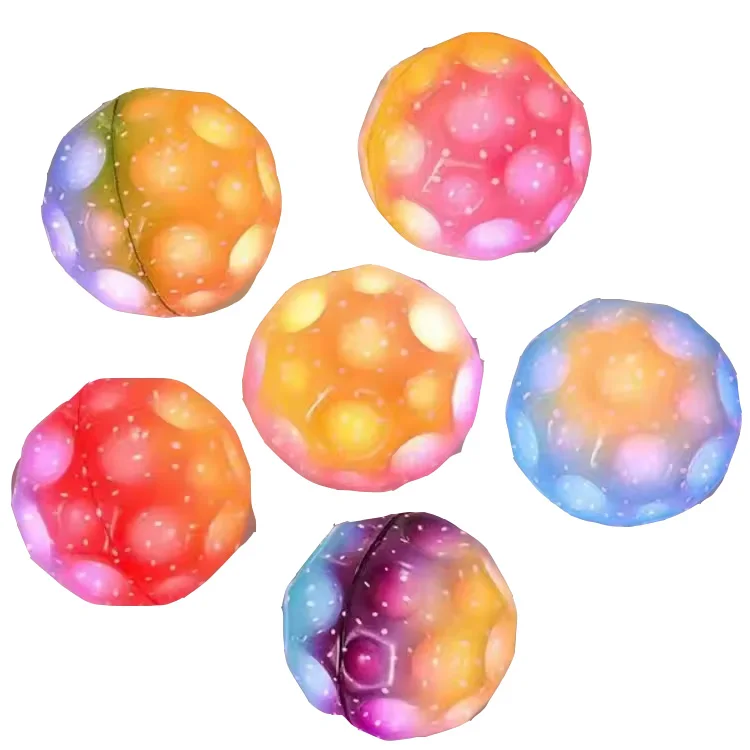 Wholesale Ultra high bounce ball Space ball improves hand-eye coordination for easy grip and grip LED Moon space ball