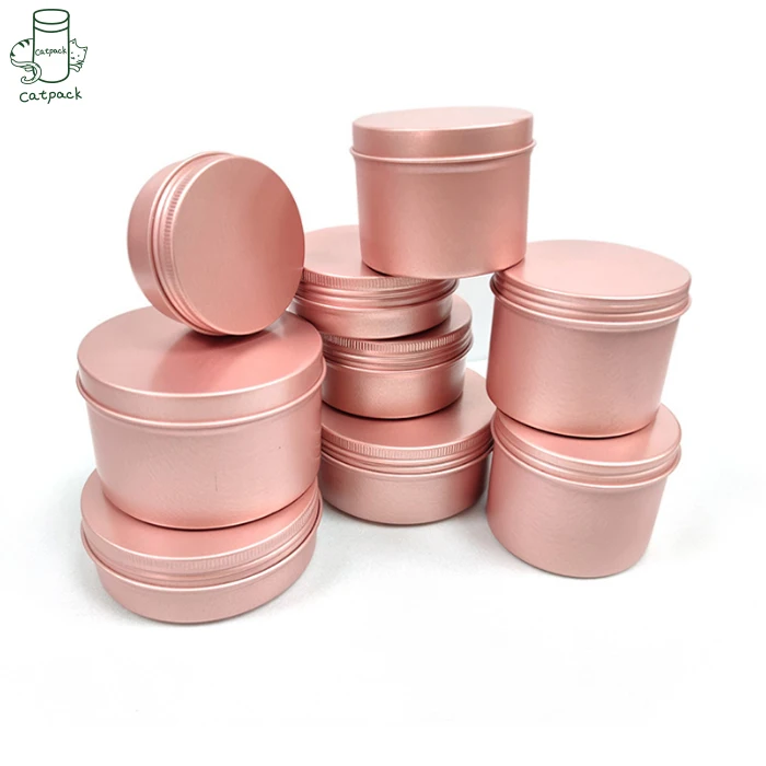 Colorful Black Silver Rose Gold Copper 5g 10g 15g 30g 50g 60g 100g 120g 150g Round Cans Aluminum Jar Lip Balm Tin Cans