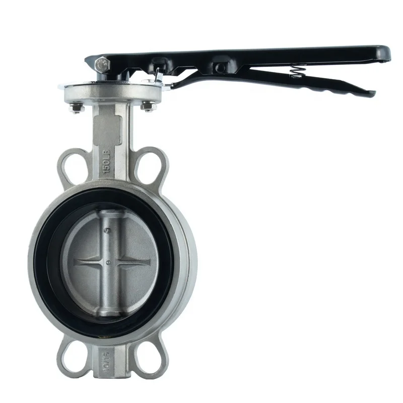 150LB  PN16  Valve Butterfly CF8 Stainless Steel Wafer Type Soft Seat Butterfly Valve