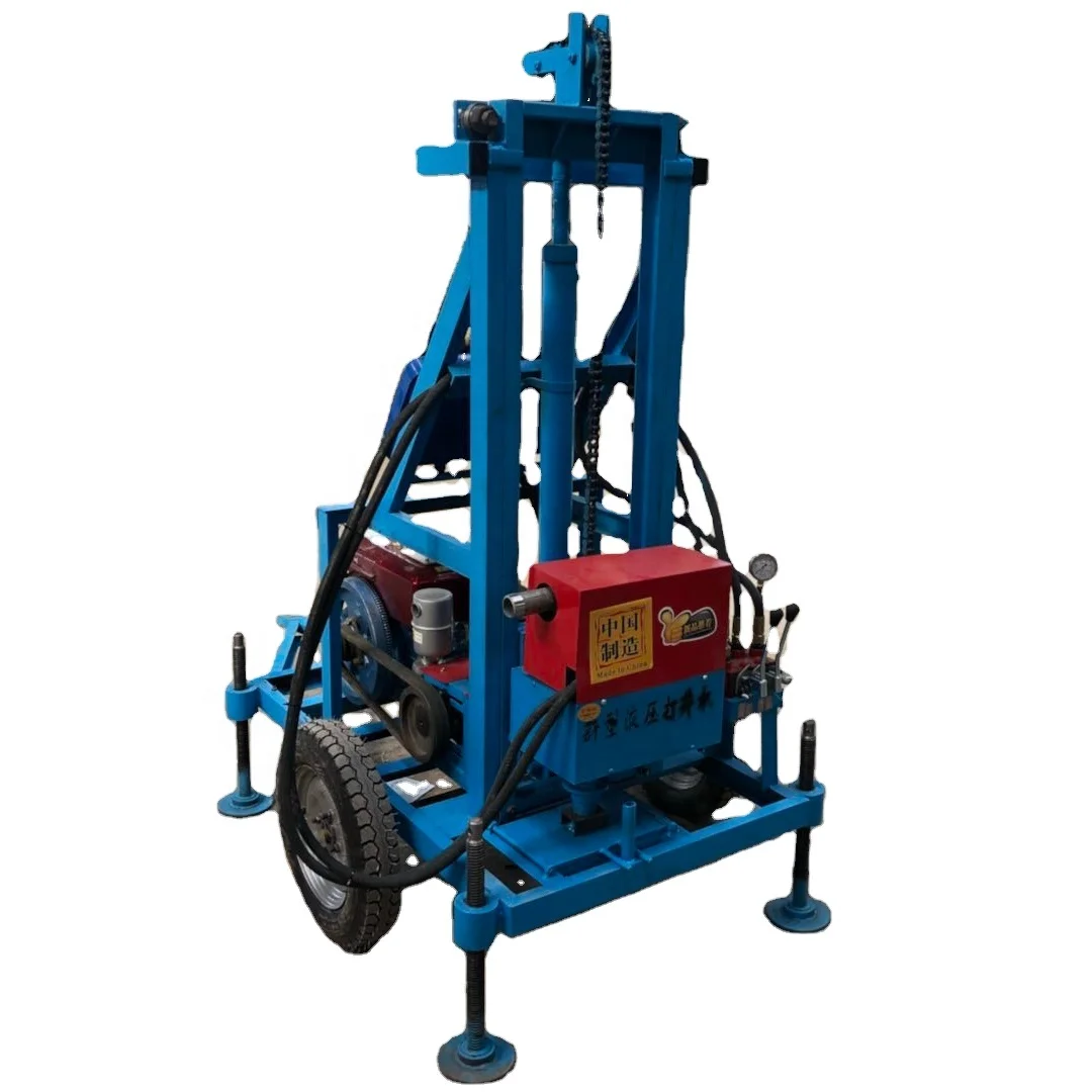 Electric full hydraulic water well drilling rig, Small Portable Deep Water Bore Drilling Machines