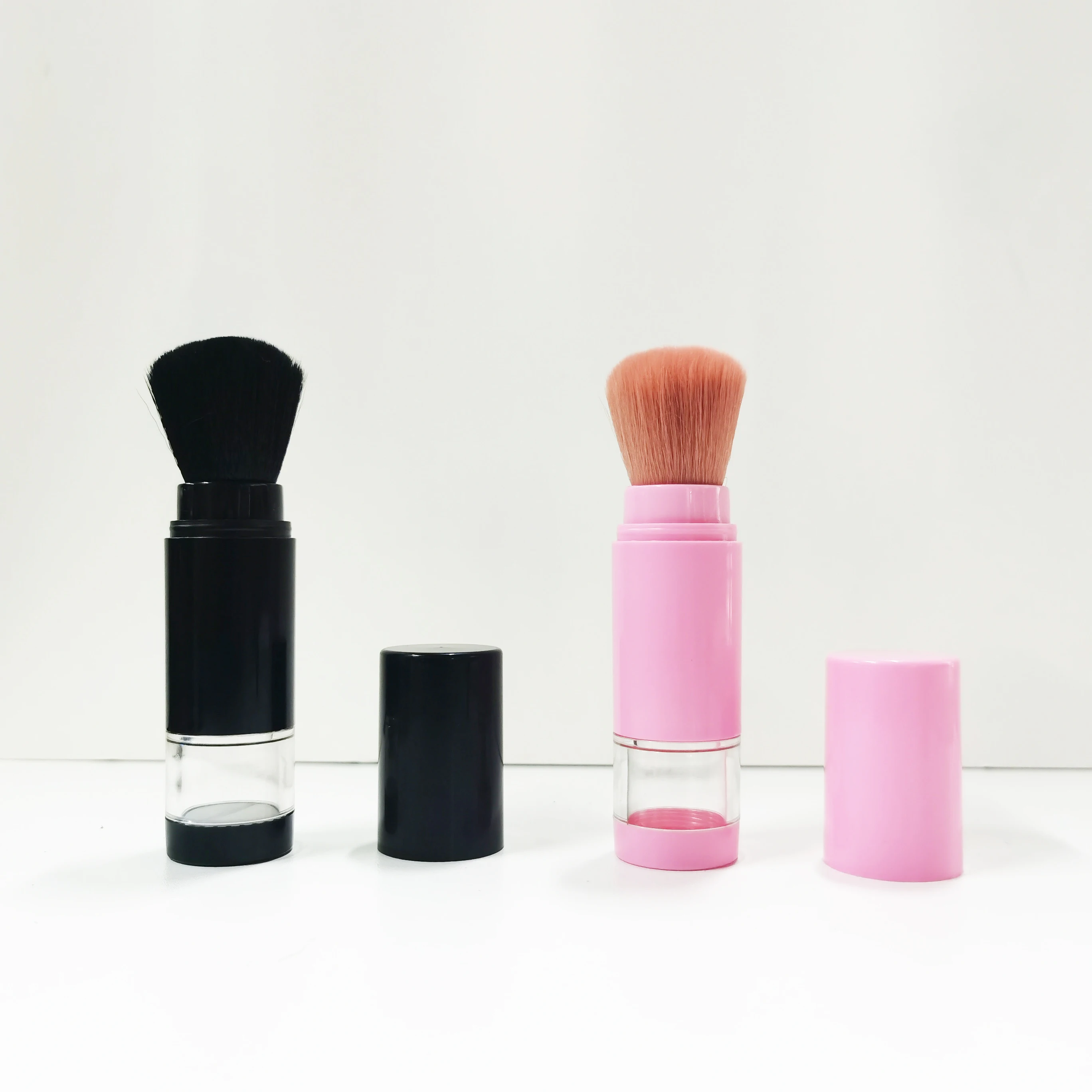 Wholesale Portable Retractable Sunscreen Stick Cosmetic OEM Makeup Beauty Setting Brush with Loose Powder Bottle Container