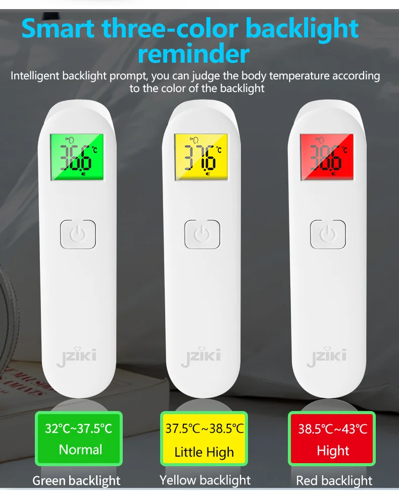 Jziki Medical non contact human body  for kids ear forehead infrared digital thermometer for adults and children
