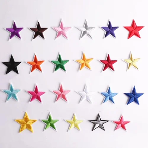 Custom new design small star embroidery patches for clothing