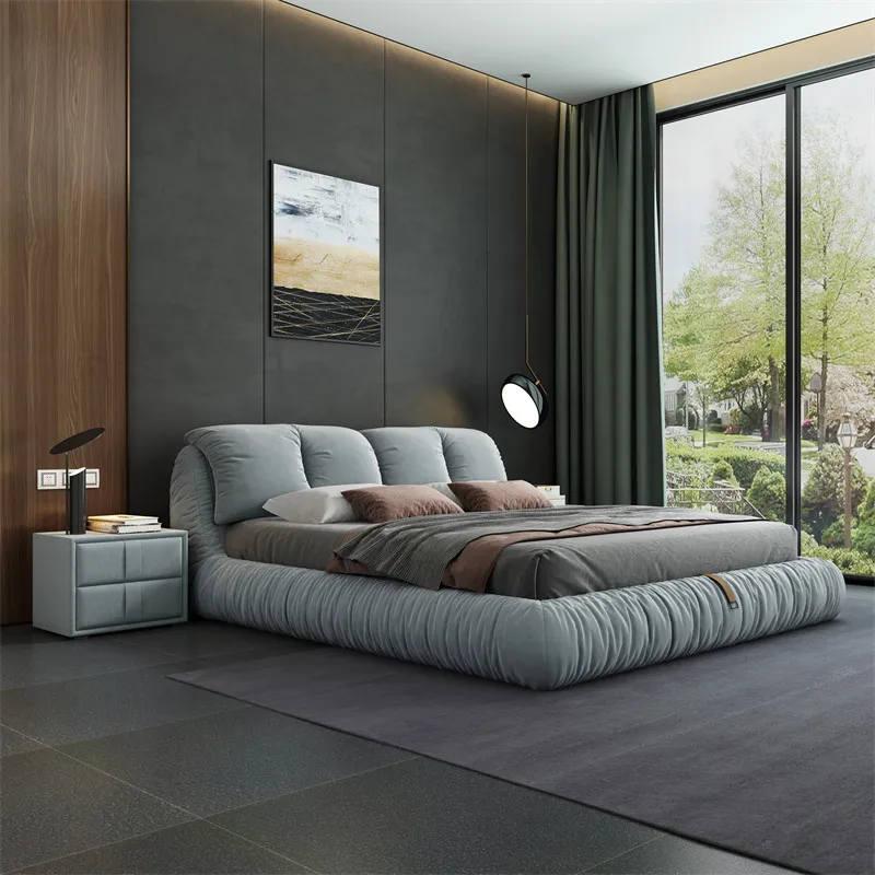 
Custom Wholesale Fabric Double Tufted King Italian Wall Bed 