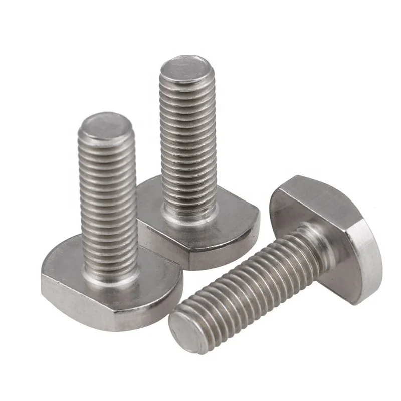 SS T Slot Hammer Head Bolts  Custom Galvanized Zinc T Bolts Screws Flat Square Head t Bolt M6 M8 M10