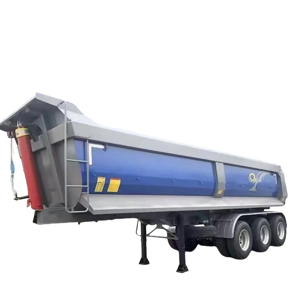3 Axles 40ton 60ton Heavy Duty Hydraulic Rear Dumping Trailers Dump Tipper Semi Trailer