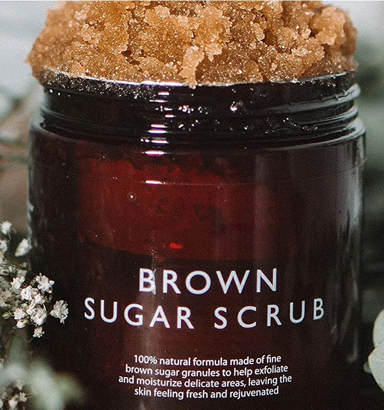 Hot Selling Private Custom Logo Brown Sugar Scrub Natural Exfoliate Skin Whitening Body Scrub