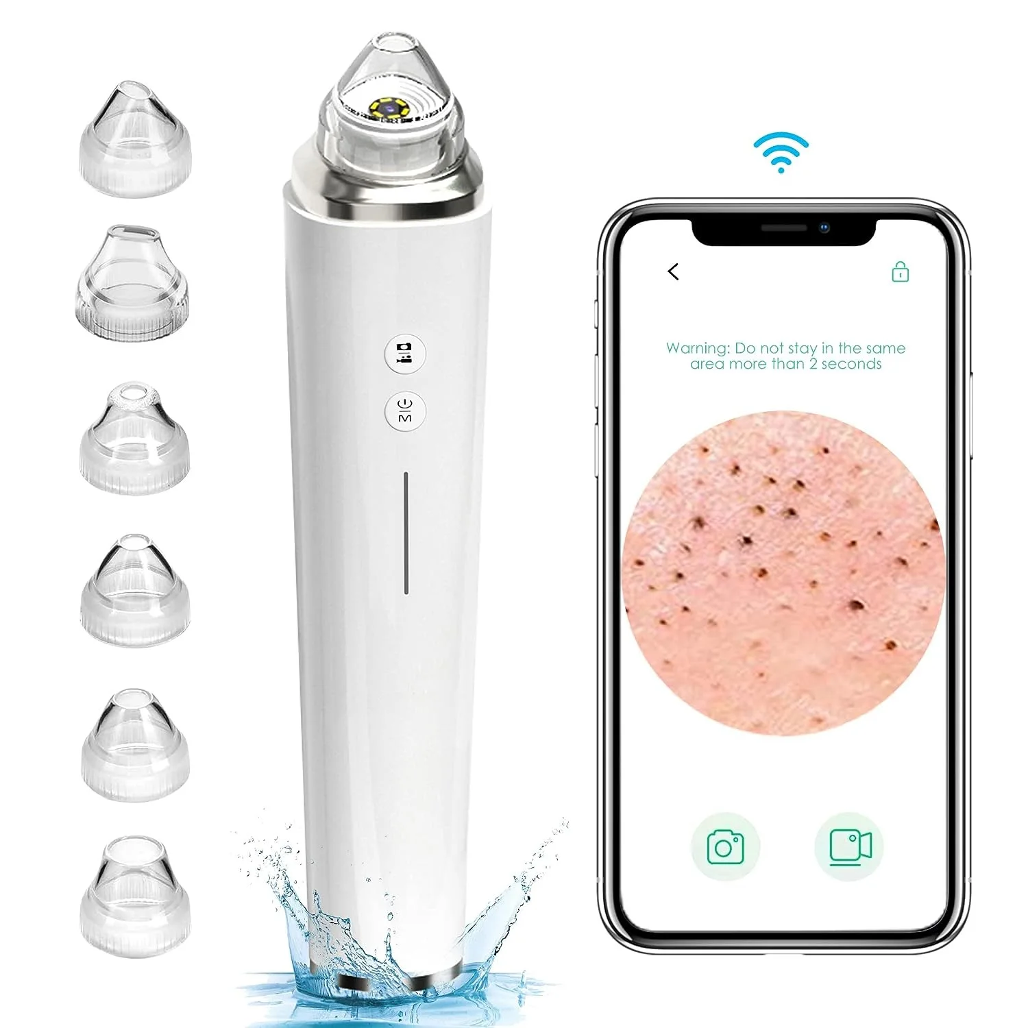 IFINE Beauty WiFi Facial Pore Cleaner 5MP 20X Magnification Vacuum with Camera for Acne Treatment and Blackhead Removal