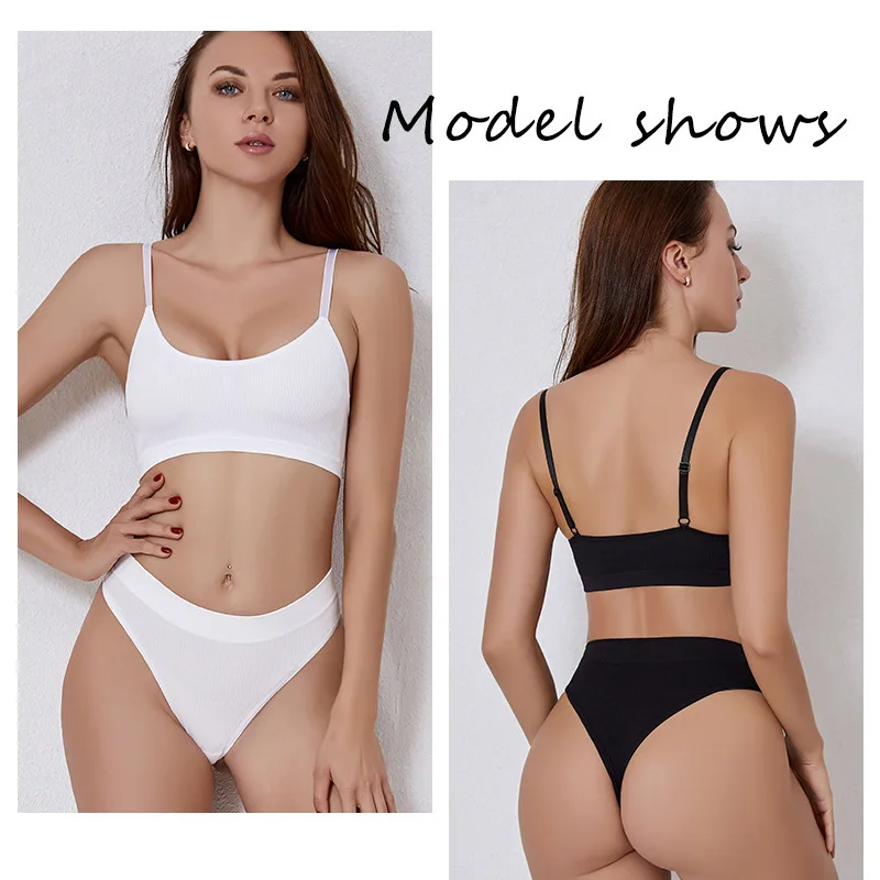 JSMANA Wireless Seamless Custom Padded Lingerie Big Size Student Panty 40 Size Bra Sexy Woman Sport Bra Panty Set