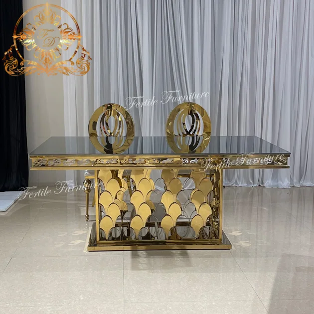 Fish Scale Table Base Carved Side Modern Wedding Center Table
