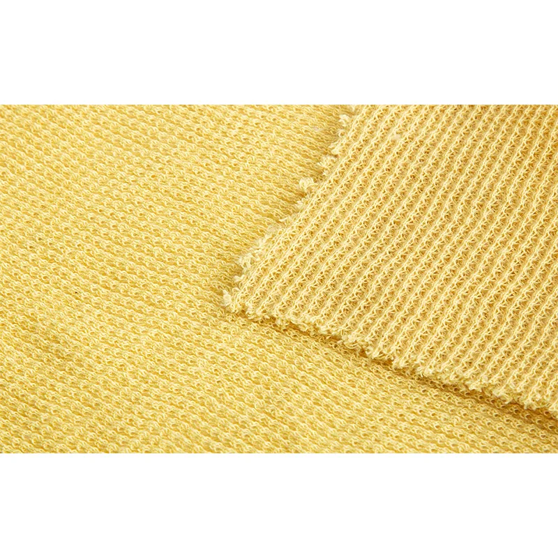 NFPA2112 6.8oz Inherent Anti-Slip Yellow Aramid1414 Flame Resistant 100% Para Aramid Waffle Fabric